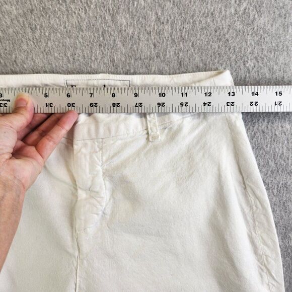 Frank Eileen Pants Womens 2 White Kinsale Cropped Ankle Linen Blend Stretch - Picture 6 of 15